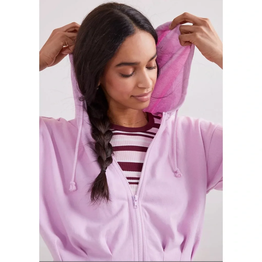 Anthropologie Maeve Cary Darted Zip-Up Hoodie NWT Size Large and Xtra Small - Picture 2 of 15